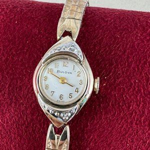 Vintage Bulova 17Jewel Movement 10 Karat Gold Filled 2 Tone Yellow Gold